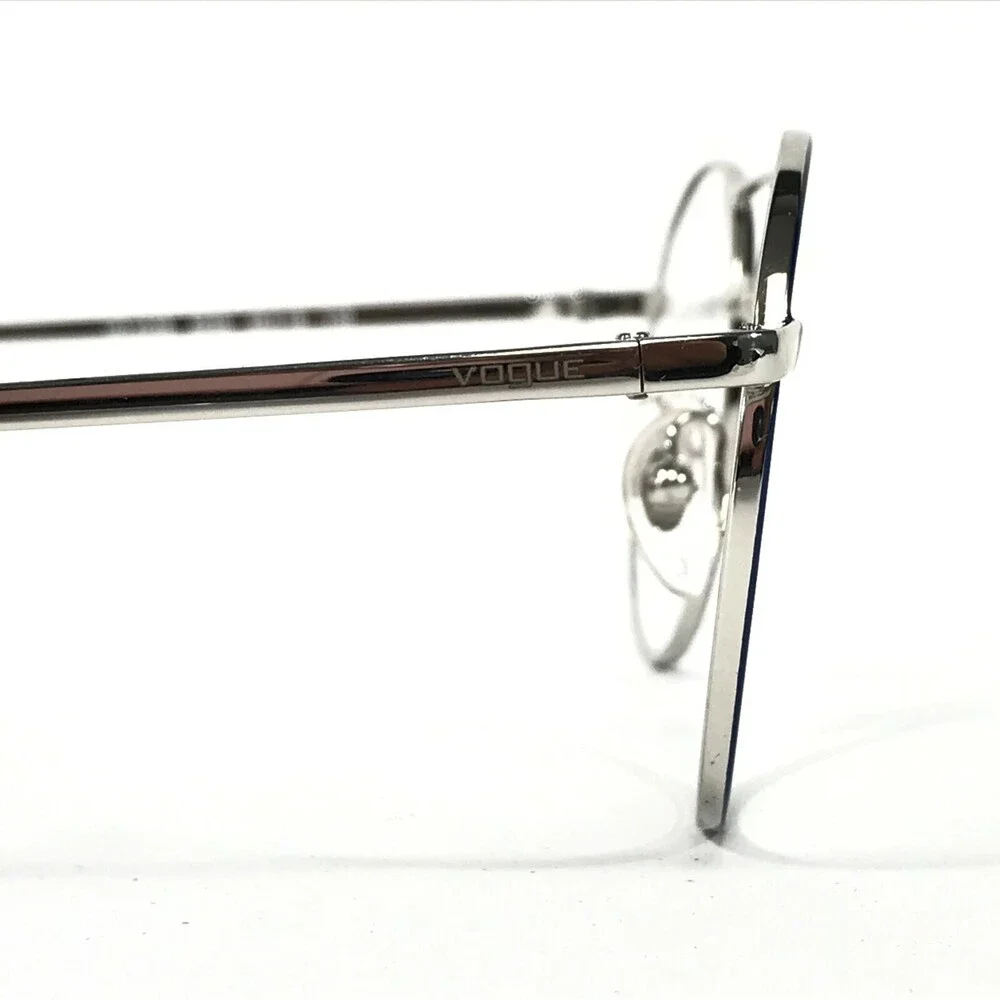 Vogue Eyeglasses Frames VO4059 5059 Blue Silver Round Full Wire Rim 48-19-135